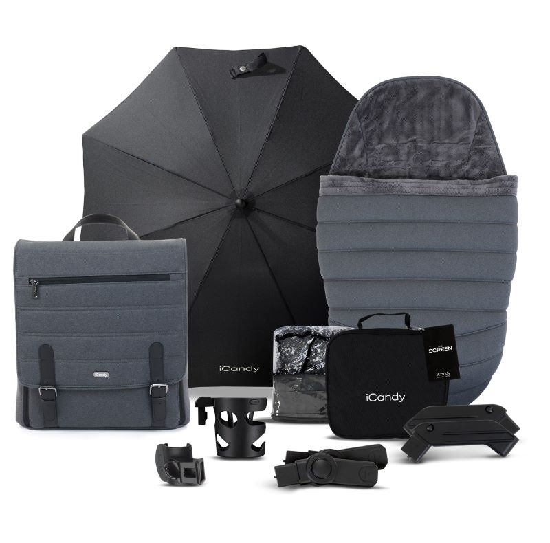 iCandy Peach 7 Complete Bundle Phantom Dark Grey Bumpstart
