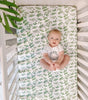 The Gilded Bird Cot/Cotbed Organic Cotton Fitted Sheet - Lovely Leaves Green