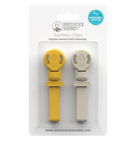 Matchstick Monkey Double Soother Clips - Lion & Giraffe