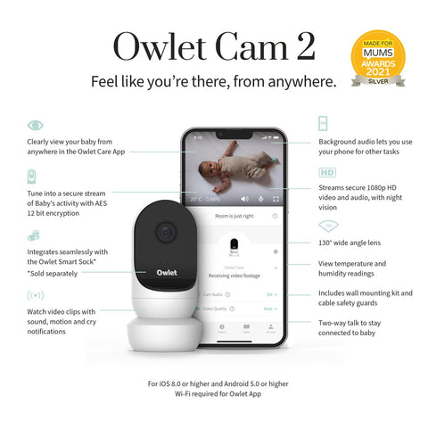 Owlet Monitor Duo: Smart Sock 3 + Cam 2 - Deep Sea