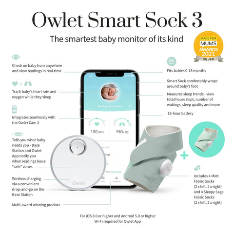 Owlet Sock V3 Bundle - Sleepy Sage
