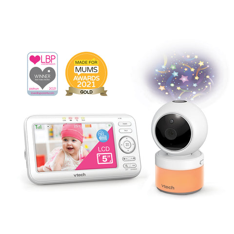 VTech VM5463 5inch Digital Video Glow On The Ceiling Baby Monitor with Pan & Tilt Camera
